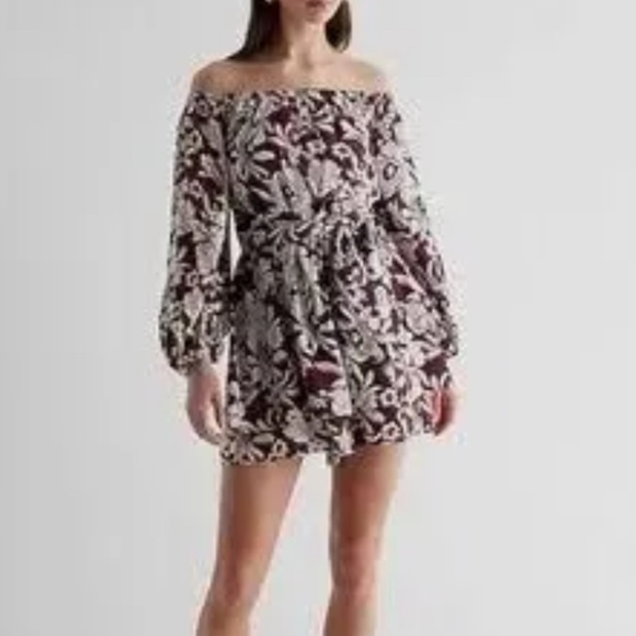 Express Pants - NWT-Express-Women’s Size Large off the shoulder tie waist romper